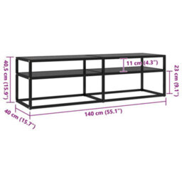 Berkfield Sturdy Tv Cabinet Black 140X40X40.5 Cm Tempered Glass - thumbnail 6