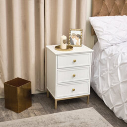 Melody Maison Pair Of White Three Drawer Bedside Tables - Aisby White Range - thumbnail 4