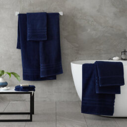 Catherine Lansfield Zero Twist Cotton Hand Towel Navy Blue - thumbnail 4