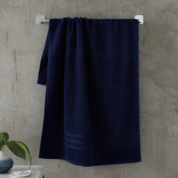 Catherine Lansfield Zero Twist Cotton Hand Towel Navy Blue