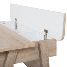 Beliani Light Brown Scandinavian Desk With Footrest 110 X 60 Cm, Two Shelves And Hidden Compartment - thumbnail 7