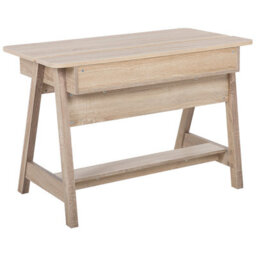 Beliani Light Brown Scandinavian Desk With Footrest 110 X 60 Cm, Two Shelves And Hidden Compartment - thumbnail 6