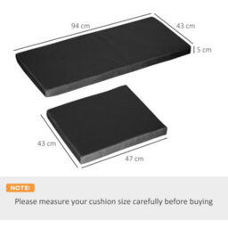 Outsunny 3Pcs Rattan Garden Seat Cushions Pads For Patio Furniture Black - thumbnail 3