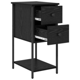 Berkfield Bedside Cabinet With Drawer Black Oak Engineered Wood - thumbnail 5