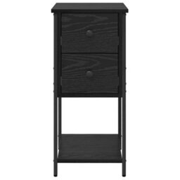 Berkfield Bedside Cabinet With Drawer Black Oak Engineered Wood - thumbnail 6