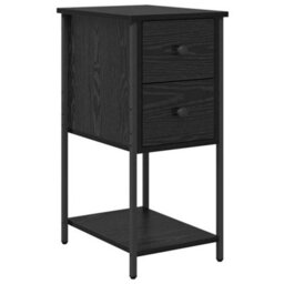 Berkfield Bedside Cabinet With Drawer Black Oak Engineered Wood - thumbnail 2