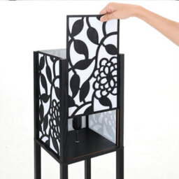 Darphe Multifunctional Carved Floor Lamp With Wooden Shelf,black,160Cm - thumbnail 6