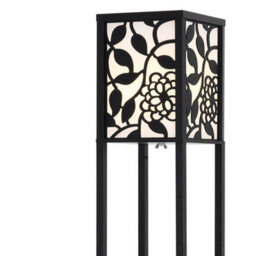 Darphe Multifunctional Carved Floor Lamp With Wooden Shelf,black,160Cm - thumbnail 8