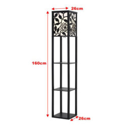 Darphe Multifunctional Carved Floor Lamp With Wooden Shelf,black,160Cm - thumbnail 9