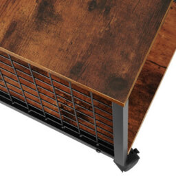 Tectake Bedside Table Gary - Industrial Style, 2 Shelves, Swivel Castors, 40 X 40 X 48 Cm - Industrial Wood Dark, Rustic - thumbnail 8