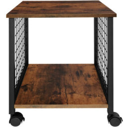 Tectake Bedside Table Gary - Industrial Style, 2 Shelves, Swivel Castors, 40 X 40 X 48 Cm - Industrial Wood Dark, Rustic - thumbnail 9