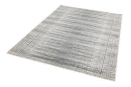Grey Geometric Modern Easy To Clean Rug For Dining Room-160Cm X 230Cm - thumbnail 3