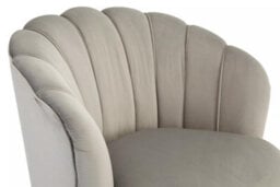 Orsina Grey Velvet Scalloped Armchair, Supportive Armrest Lounge Chair, Easy To Clean Velvet Accent Chair - thumbnail 9