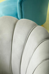 Orsina Grey Velvet Scalloped Armchair, Supportive Armrest Lounge Chair, Easy To Clean Velvet Accent Chair - thumbnail 8