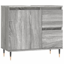 Berkfield 3 Piece Bathroom Furniture Set Grey Sonoma Engineered Wood - thumbnail 9