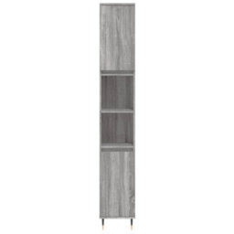 Berkfield 3 Piece Bathroom Furniture Set Grey Sonoma Engineered Wood - thumbnail 6