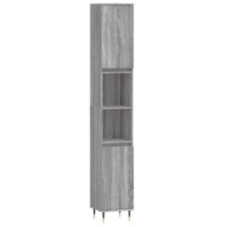 Berkfield 3 Piece Bathroom Furniture Set Grey Sonoma Engineered Wood - thumbnail 5