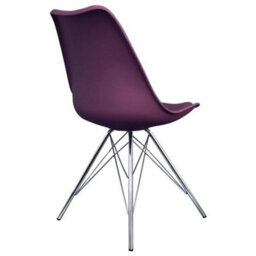 Fusion Living Soho Aubergine Plastic Dining Chair With Chrome Metal Legs - thumbnail 5