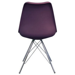 Fusion Living Soho Aubergine Plastic Dining Chair With Chrome Metal Legs - thumbnail 4