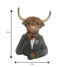 Straits Highland Cow In A Suit Farm Animal Bust Ornament 14Cm - thumbnail 2
