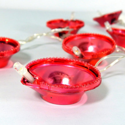 Diya Fairy Lights - Metallic Red - image 1