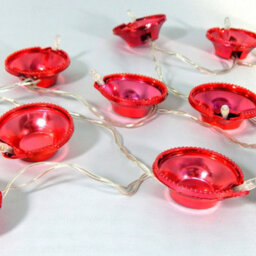 Diya Fairy Lights - Metallic Red - thumbnail 2