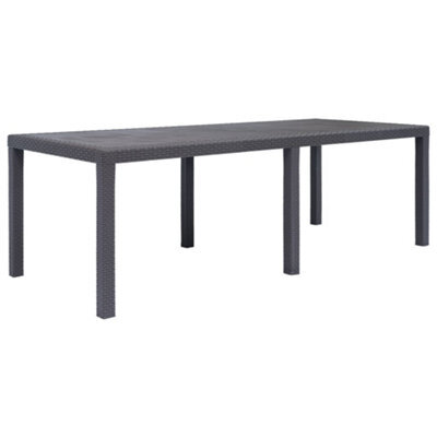 Berkfield Garden Table Brown 220X90X72 Cm Plastic Rattan Look - image 1
