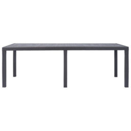 Berkfield Garden Table Brown 220X90X72 Cm Plastic Rattan Look - thumbnail 2