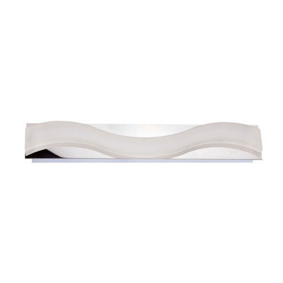 Luminosa Lighting Luminosa Ola Wall Lamp 7W Led Large Wave 3000K Ip44, 630Lm, Polished Chrome/frosted Acrylic - image 1