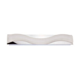 Luminosa Lighting Luminosa Ola Wall Lamp 7W Led Large Wave 3000K Ip44, 630Lm, Polished Chrome/frosted Acrylic - thumbnail 1