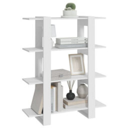 Berkfield Book Cabinet/room Divider White 100X30X123.5 Cm - thumbnail 5
