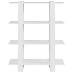 Berkfield Book Cabinet/room Divider White 100X30X123.5 Cm - thumbnail 3