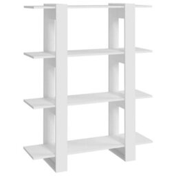 Berkfield Book Cabinet/room Divider White 100X30X123.5 Cm - thumbnail 2