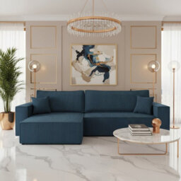 Universal Corner Sofa Bed With Storage Box Function Blue