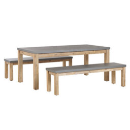 Beliani Garden Dining Set With Benches 6 Seater Ostuni Concrete Grey - thumbnail 1