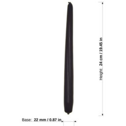 "SolaDirect Tapered Dinner Candles, Pack Of 10, Unscented, Long Burning Time, 24 Cm / 19.45"" (Black, Matt)" - thumbnail 3