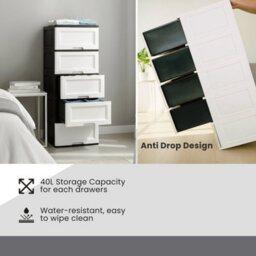 Abbaware Large 5 Drawer Chest Of Drawers, Anti-Drop Drawer Design For Home Storage - thumbnail 4