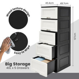 Abbaware Large 5 Drawer Chest Of Drawers, Anti-Drop Drawer Design For Home Storage - thumbnail 5