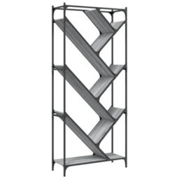 Berkfield Durable Bookcase Grey Sonoma 79X30X180 Cm Engineered Wood And Metal