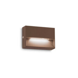 Ideal Lux Luminosa Dedra Integrated Led Outdoor Rectangle Flush Wall Lamp Coffee 160Lm 3000K Ip65