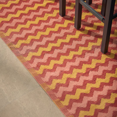 Smart Garden Alfresco Red, Pink & Yellow Zig Zag Outdoor Rug, (L)230Cm X (W)160Cm
