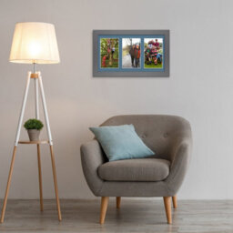 AK Frames 40X20Cm Dark Grey Modern Multi Photo Frame With Pompadour Mount - Holds 3 Apertures (3X) 6X4 Photos - thumbnail 3