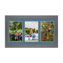 AK Frames 40X20Cm Dark Grey Modern Multi Photo Frame With Pompadour Mount - Holds 3 Apertures (3X) 6X4 Photos - thumbnail 1