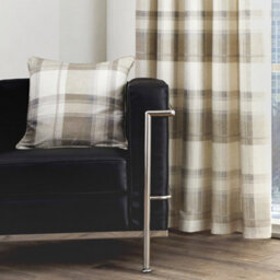 Fusion Balmoral Check Country Checked Pattern Pair Of Natural Eyelet Curtains - thumbnail 2