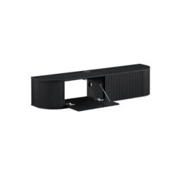 Matteo 140Cm Wall Mounted Floating Tv Cabinet With Fluted Doors - Black - thumbnail 4
