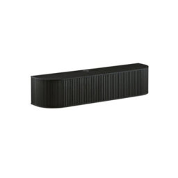 Matteo 140Cm Wall Mounted Floating Tv Cabinet With Fluted Doors - Black - thumbnail 3