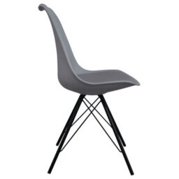 Fusion Living Soho Dark Grey Plastic Dining Chair With Black Metal Legs - thumbnail 6