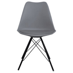 Fusion Living Soho Dark Grey Plastic Dining Chair With Black Metal Legs - thumbnail 7
