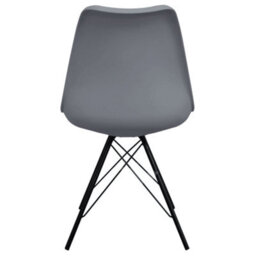 Fusion Living Soho Dark Grey Plastic Dining Chair With Black Metal Legs - thumbnail 4