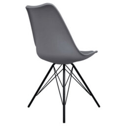 Fusion Living Soho Dark Grey Plastic Dining Chair With Black Metal Legs - thumbnail 5